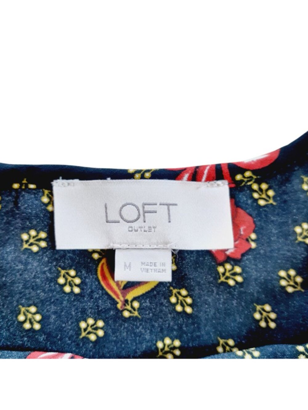 LOFT Womens Outlet Tank Top Medium Black Floral Ruffled Round Neck Sleeveless - Picture 3 of 3